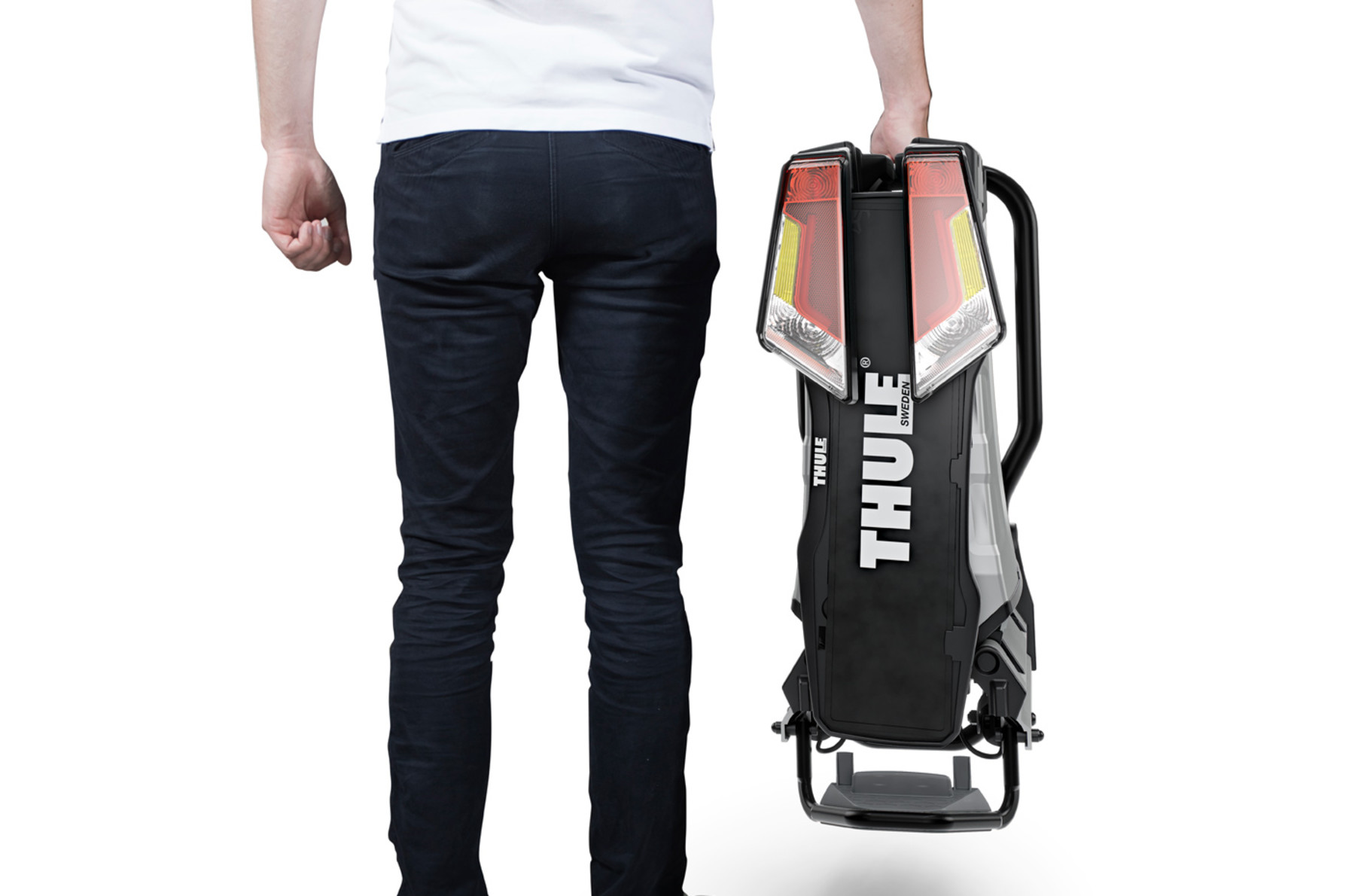 Features Fully foldable for convenient mounting, handling and storage  High load capacity enabling transport of e-bikes and heavy mountain bikes  Easy mounting of bikes through detachable bike arms with lockable Thule AcuTight torque limiter knobs that click when optimal torque is reached  Large distance between wheel holders enabling transport of sturdy bikes with large wheel bases  Adjustable pump buckles with extra-long wheel straps for easy fastening of wheels (up to 4.7" wheels) enabling transport of fat bikes  Easy trunk access even with bikes mounted, thanks to smart foot pedal tilt  Easy mounting and adjustment of the bike rack before closing the tightening handle, thanks to the towbar coupling’s initial stability  Ergonomic transport of the bike rack thanks to the integrated carrying handles  Pre-assembled, no tools required  Lock your bikes to the bike rack and your bike rack to the towbar (locks included)  Technical specifications Max number of bikes	2 Load capacity	60 kg Max bike weight	30 kg Dimensions	123 x 63 x 68 cm Folded dimensions	31 x 63 x 68 cm Weight	17.9 kg Fits frame dimensions	22-80 mm Detachable frame holders	✓ Distance between bikes	22 cm Carbon frame compatible	✓ Adapter/s required: Thule Carbon Frame Protector Wheel mounting on adjustable holders	Pump buckles Tilt function (with bikes)	✓ Fits cars with exterior spare tyre	✖ Rear lights	✓ Power connector	13-pin One Key System compatible	✓ Lockable bike-to-rack	✓ Lockable rack-to-vehicle	✓ Colour	Aluminium Model number	933300 Designed for e-bikes   City Crash logo   GS Mark Quality Seal for Thule product (GS Geprufte Sicherheit)   Thule EasyFold XT 2_bike   Plus X Award 2017/2018 - Thule EasyFold XT